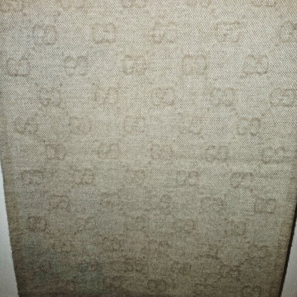 GUCCI Wool/Angora Monogram Web Fringe Scarf - Picture 3 of 7
